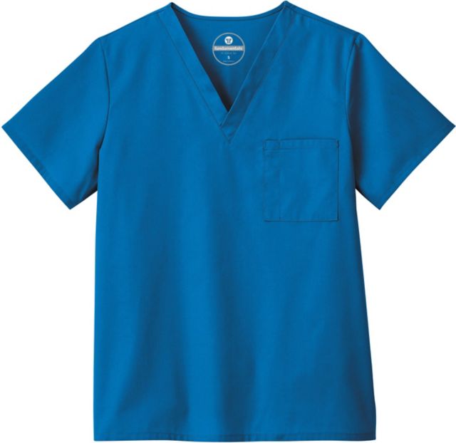 Unisex Royal Blue V-Neck Scrub Top L