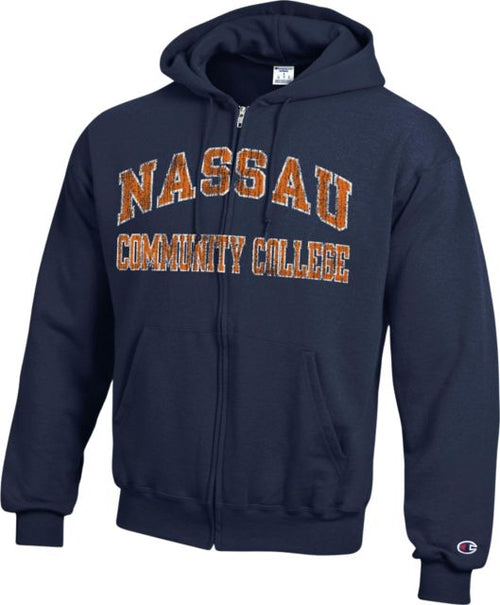 Nassau County Community College Full Zip Hooded Sweatshirt