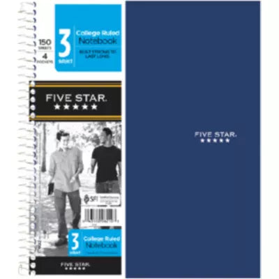NOTEBK 3SUBJ FIVESTAR - New (SKU: 8507510)
