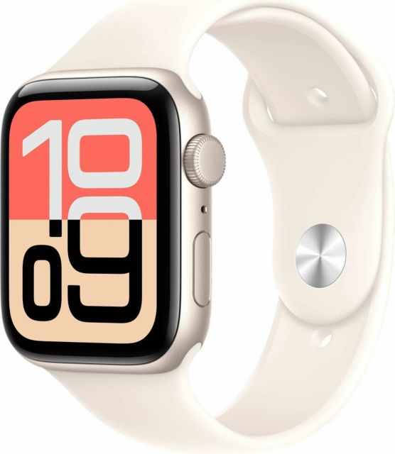 Apple Watch SE 3 GPS 44mm Starlight Aluminum Case with Starlight Sport Band - M/L